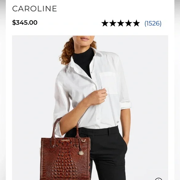 Brahmin Pecan Croc-Embossed Satchel - Picture 2 of 12